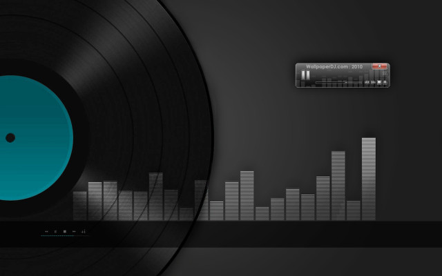 Record player blue disk black free wallpaper - medium preview image