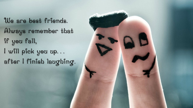 Two fingers with faces quote free wallpaper - medium preview image