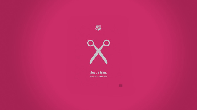 Pink background scissors side text free wallpaper - medium preview image