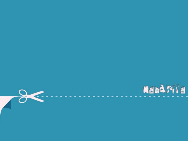 Blue background scissors cutting paper free wallpaper - medium preview image