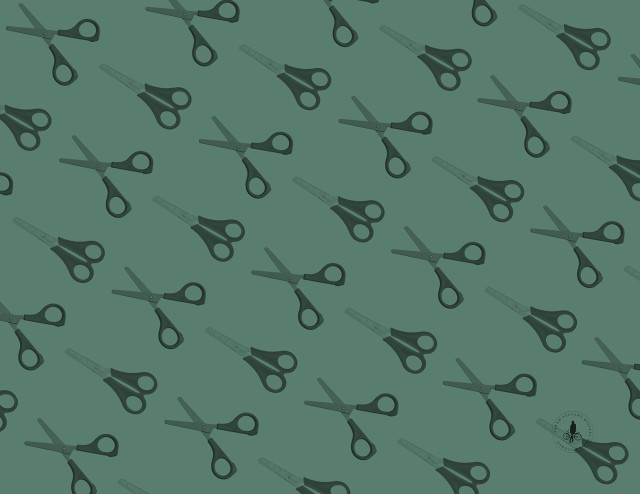 Scissors pattern green background black free wallpaper - medium preview image