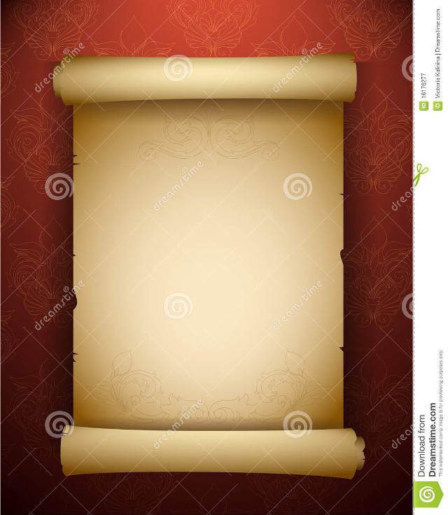 Scroll red background gold border free wallpaper - medium preview image