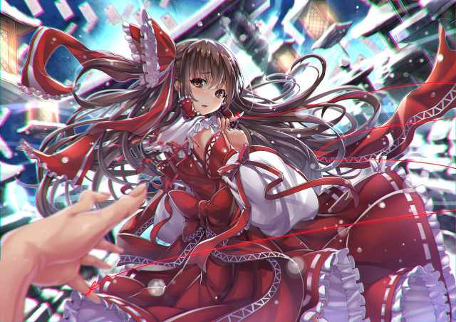Woman red white long hair free wallpaper - medium preview image