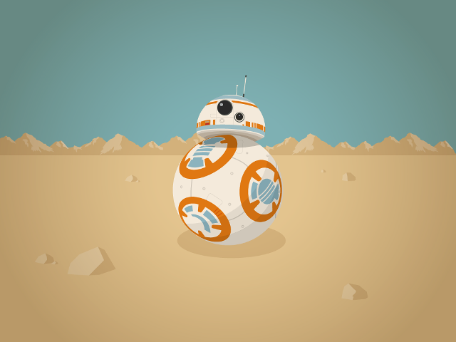Star wars bbg robot desert free wallpaper - medium preview image