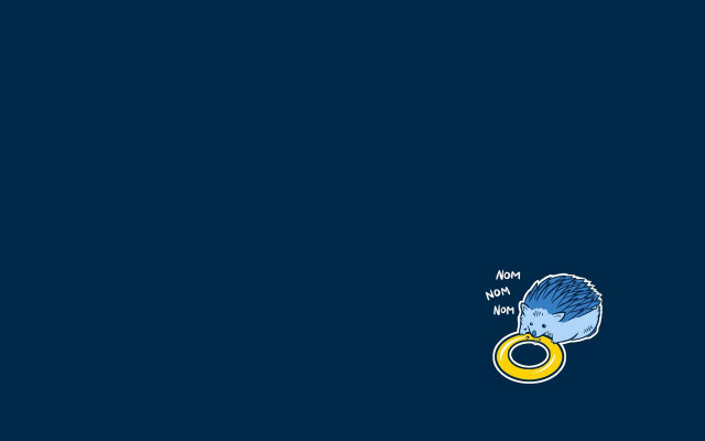 Blue background yellow ring hedgehog free wallpaper - medium preview image