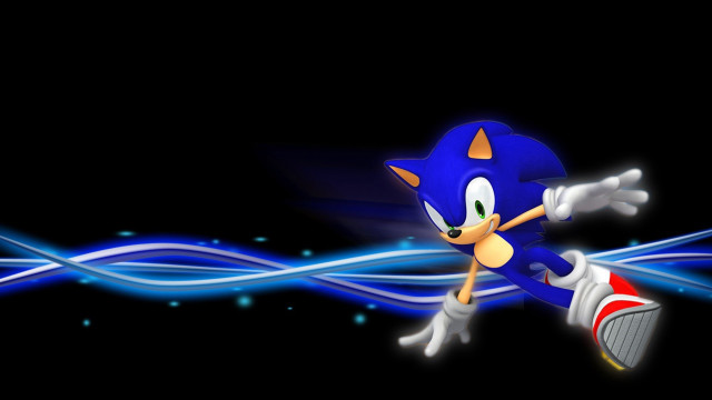 Sonic hedgehog flying blue wave free wallpaper - medium preview image