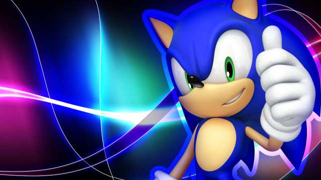 Sonic thumbs up glowing background free wallpaper - medium preview image