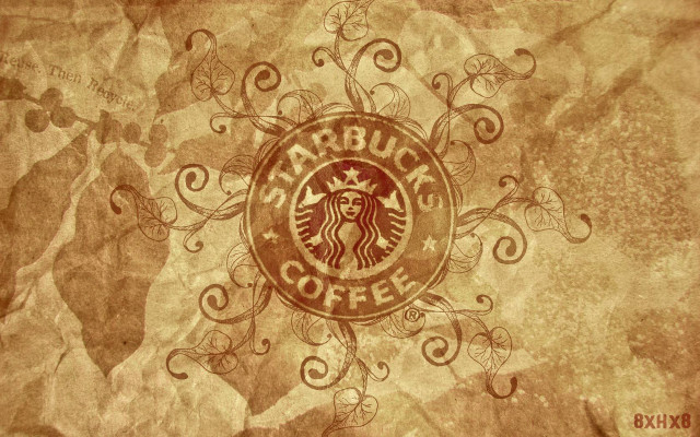 Starbucks logo brown paper swirls free wallpaper - medium preview image