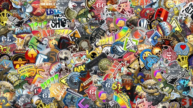 Stickers decals wall pile colorful free wallpaper - medium preview image