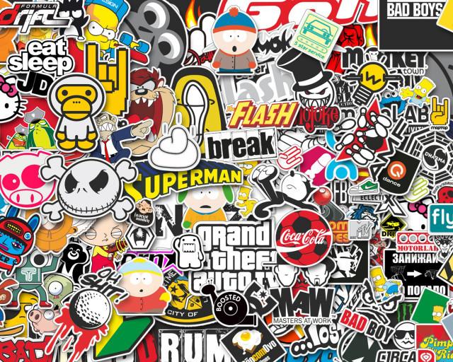 Stickers decals wall black white free wallpaper - medium preview image
