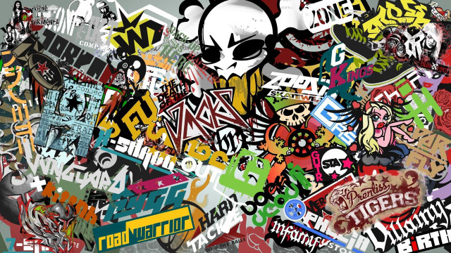 Stickers wall gray background black free wallpaper - medium preview image