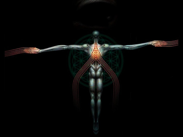 Woman arms spread black background free wallpaper - medium preview image