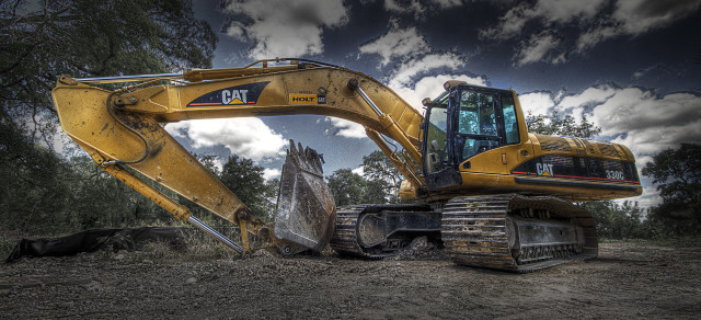 Yellow bulldozer parked field dead free wallpaper - medium preview image