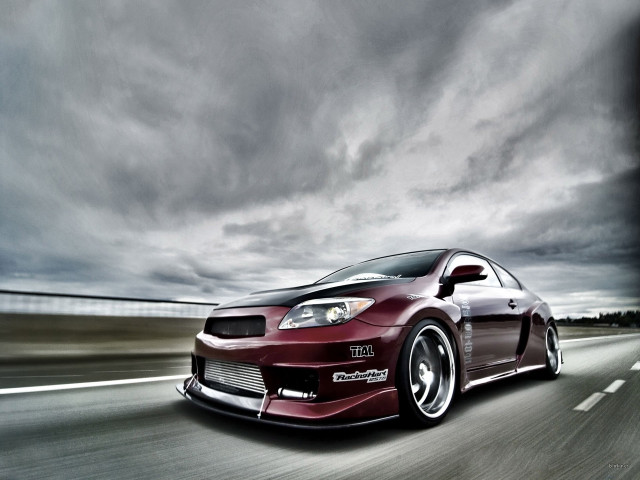 Red car cloudy sky black free wallpaper - medium preview image