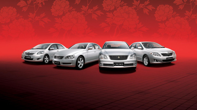 Cars parked red floor floral free wallpaper - medium preview image