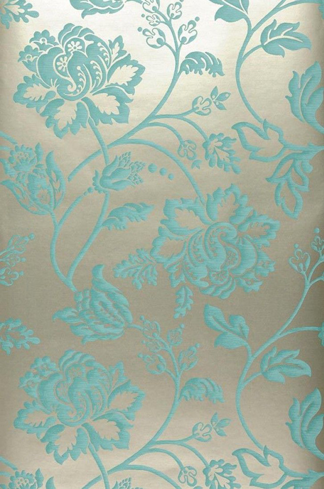 Blue silver wallpaper flower pattern free wallpaper - medium preview image