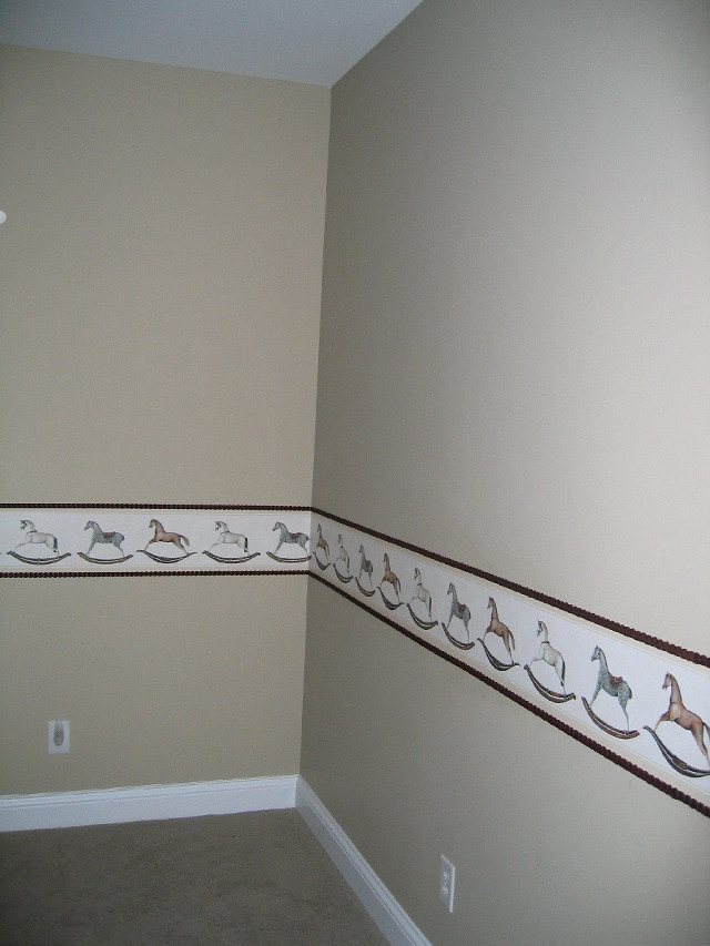 Horse dog border room interior free wallpaper - medium preview image