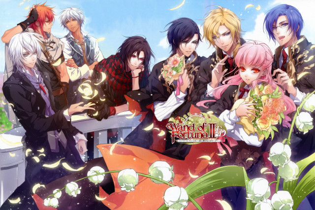 Anime characters bench flowers sky free wallpaper - medium preview image