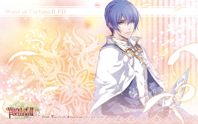 Blue hair man sword floral free wallpaper - medium preview image