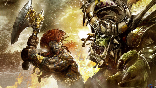 Demonic men battle demon background free wallpaper - medium preview image