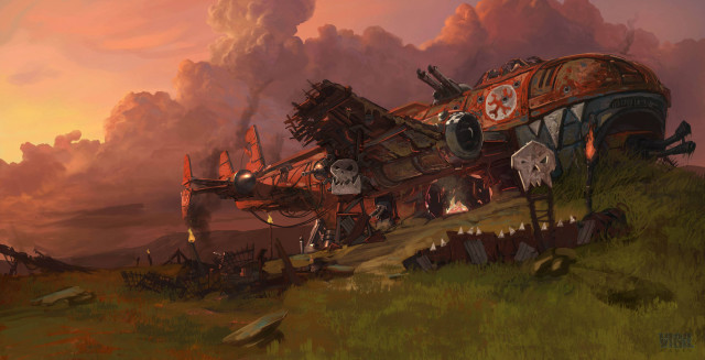 Steampunk train hill sky background free wallpaper - medium preview image