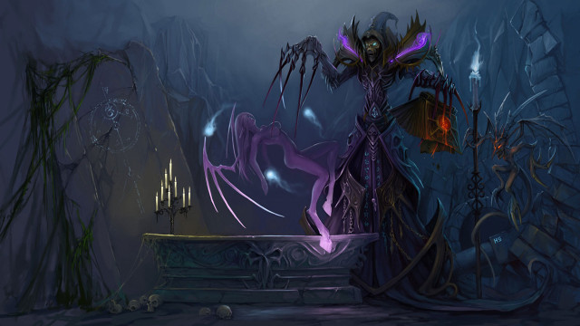 Demonic creature cave lantern light free wallpaper - medium preview image