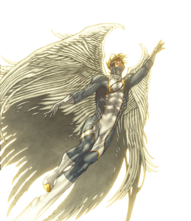 Man white wings white shirt free wallpaper - medium preview image