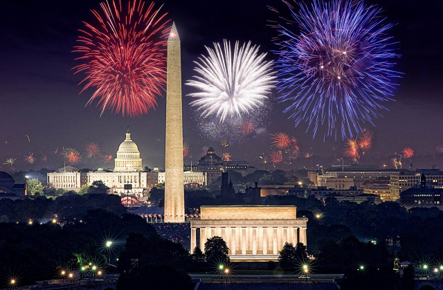 Fireworks washington monument capitol building free wallpaper - medium preview image