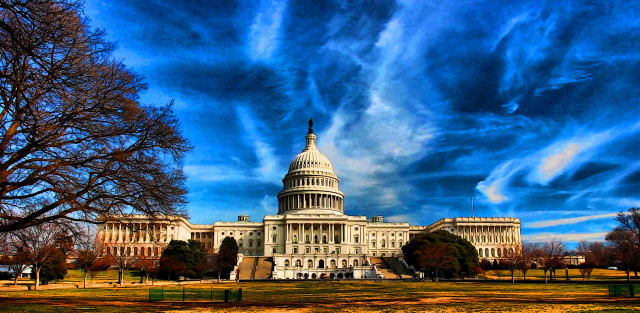 Large building sky trees clouds free wallpaper for desktop - medium preview image