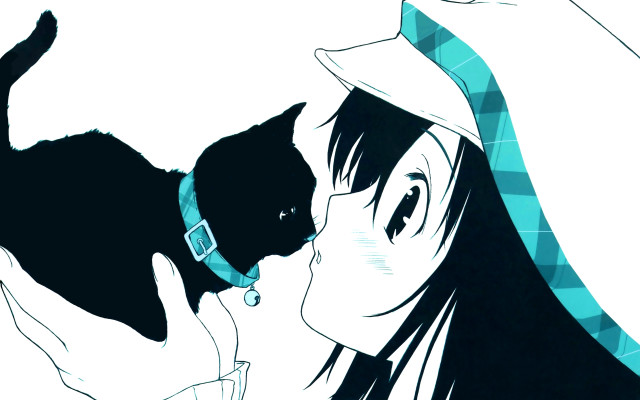 Woman cat hat shoulder vanitas free wallpaper - medium preview image