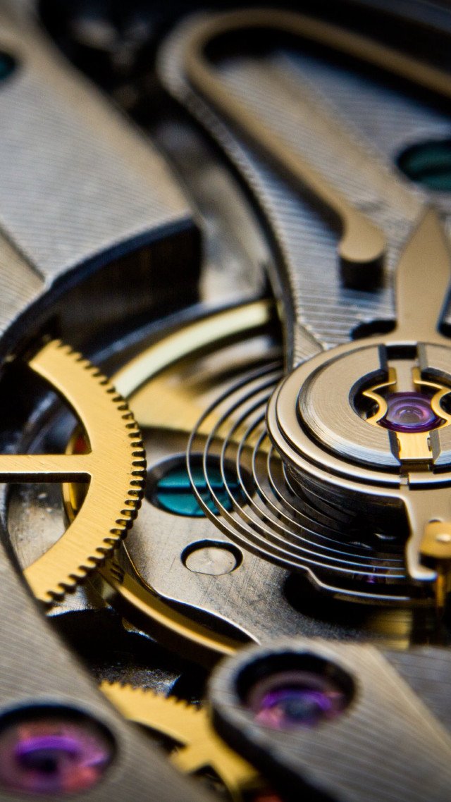 Steampunk watchface macro motionblur chromaticaberration free wallpaper - medium preview image