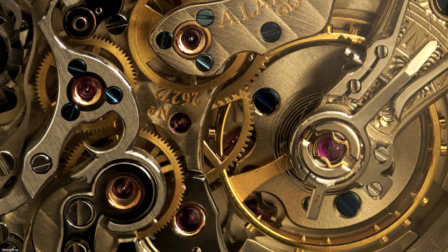 Clock gears dials closeup second #2 free wallpaper - medium preview image