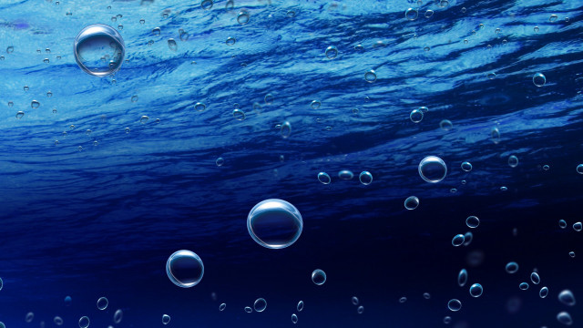 Blue ocean bubbles sky clouds free wallpaper - medium preview image
