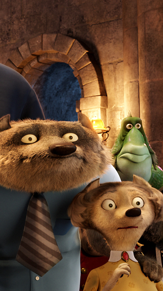 Animated characters room fireplace clock free wallpaper - medium preview image