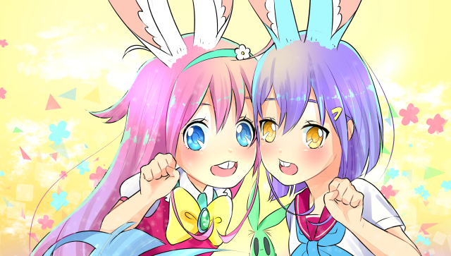 Anime girls bunny ears colorful free wallpaper - medium preview image
