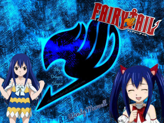 Anime blue hair black eyes free wallpaper - medium preview image