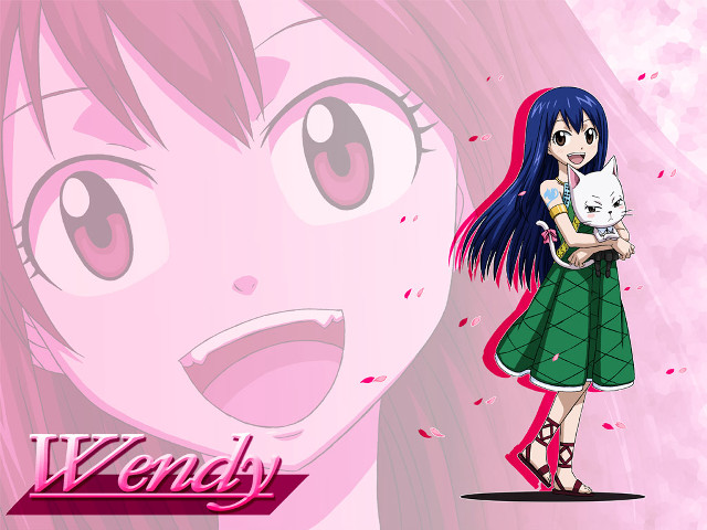 Girl cat pink background bluehair free wallpaper - medium preview image