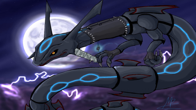 Cartoon dragon sword lightning background free wallpaper - medium preview image