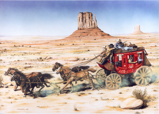 Horse drawn carriage desert man #2 free wallpaper - medium preview image