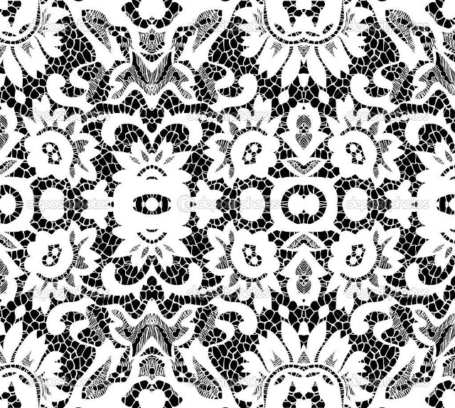 Black white lace pattern circular free wallpaper - medium preview image