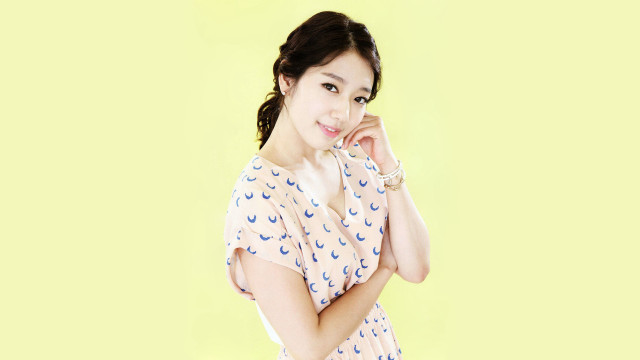 Woman dress posing yellow background free wallpaper - medium preview image