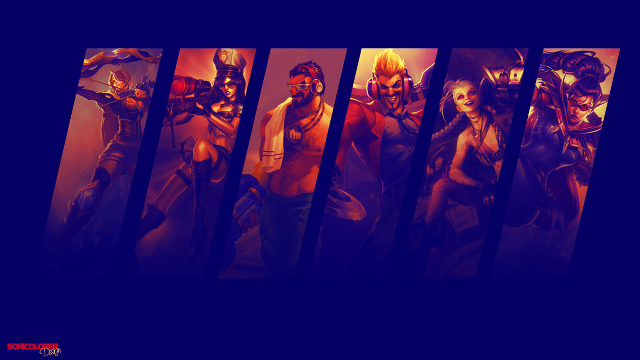 Group people different poses series free wallpaper - medium preview image