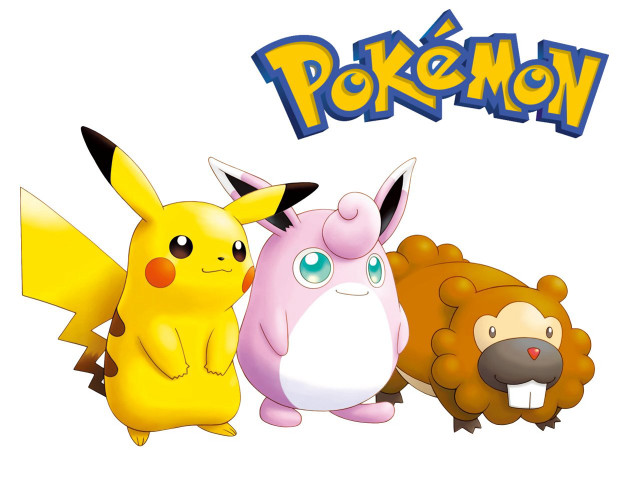 Pokemon group characters white background free wallpaper - medium preview image