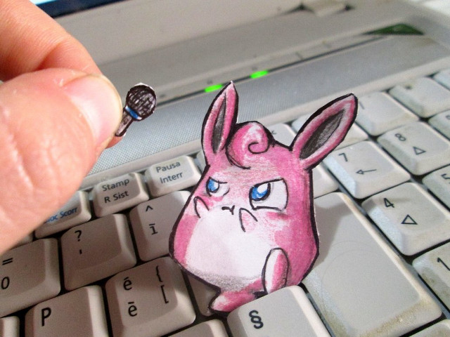 Pink bunny sticker keyboard ultra free wallpaper - medium preview image