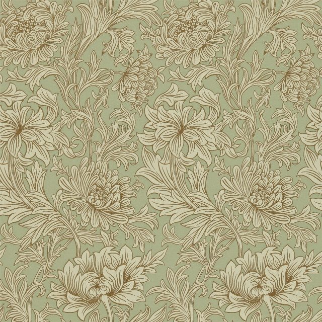 Floral pattern flowers green background free wallpaper - medium preview image