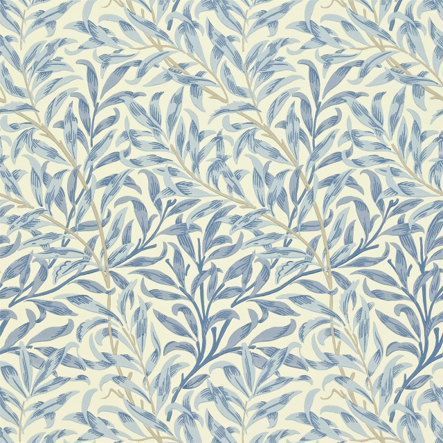 Blue white wallpaper leaves pattern free wallpaper - medium preview image