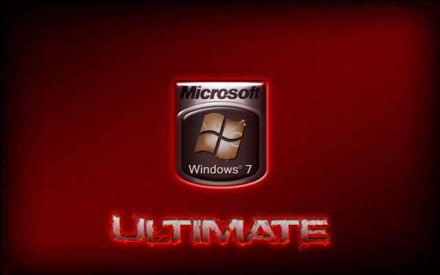 Red background windows7 ultimate logo free wallpaper - medium preview image