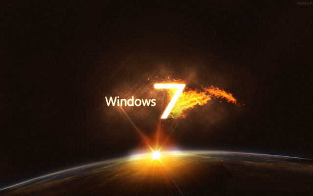 Windows7 logo dark sky earth free wallpaper - medium preview image