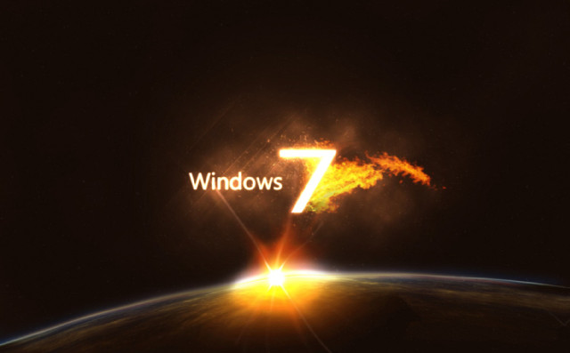 Windows7 logo dark sky earth #2 free wallpaper - medium preview image