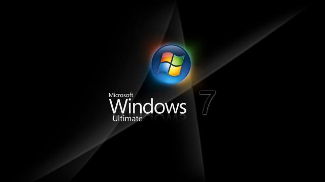 Black background windows7 logo windows free wallpaper - medium preview image